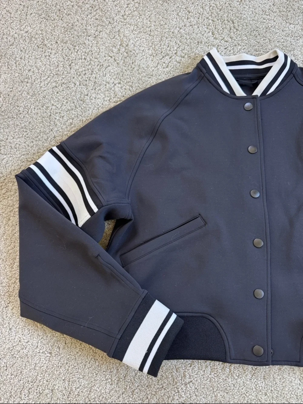 LULULEMON Black White Varsity Jacket 6/S